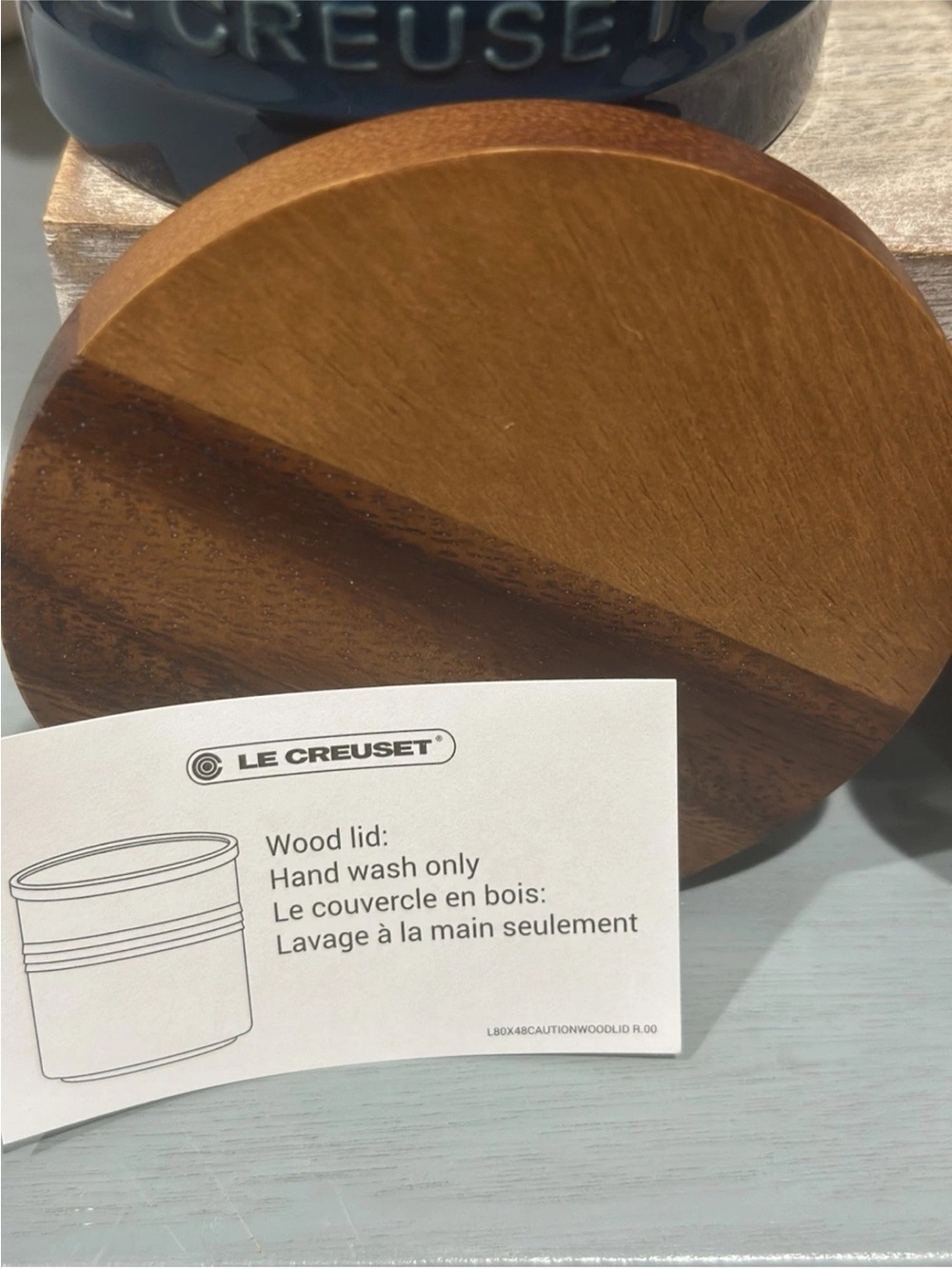 Le Creuset DEEP TEAL Stoneware
Storage Canister Wood Lid 26oz /770ml
Set-2- RARE - Picture 6 of 7